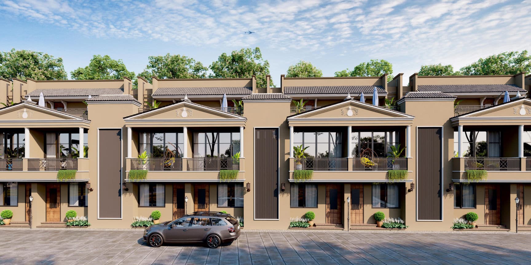 Row of Akshar Kutir villas