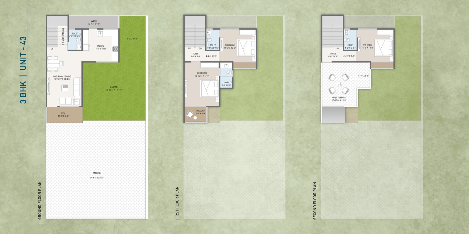 3 BHK — Corner Unit