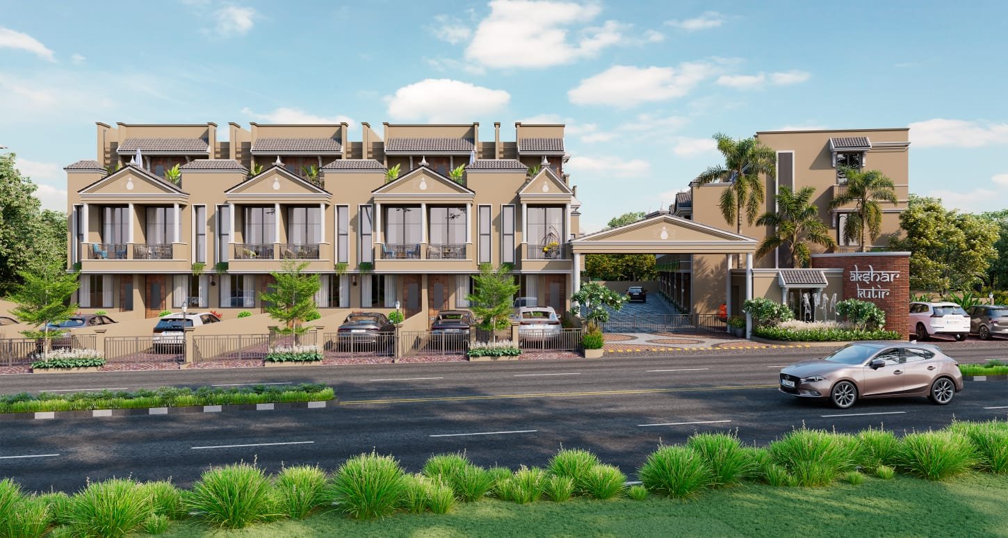 Akshar Kutir villas along the main road